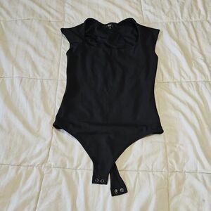 Express Body Contour Black Sleeveless Bodysuit Size S
